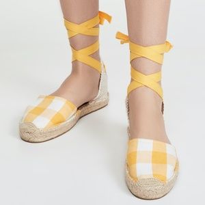 Soludos Lauren Espadrille Sandals inMarygold Plaid